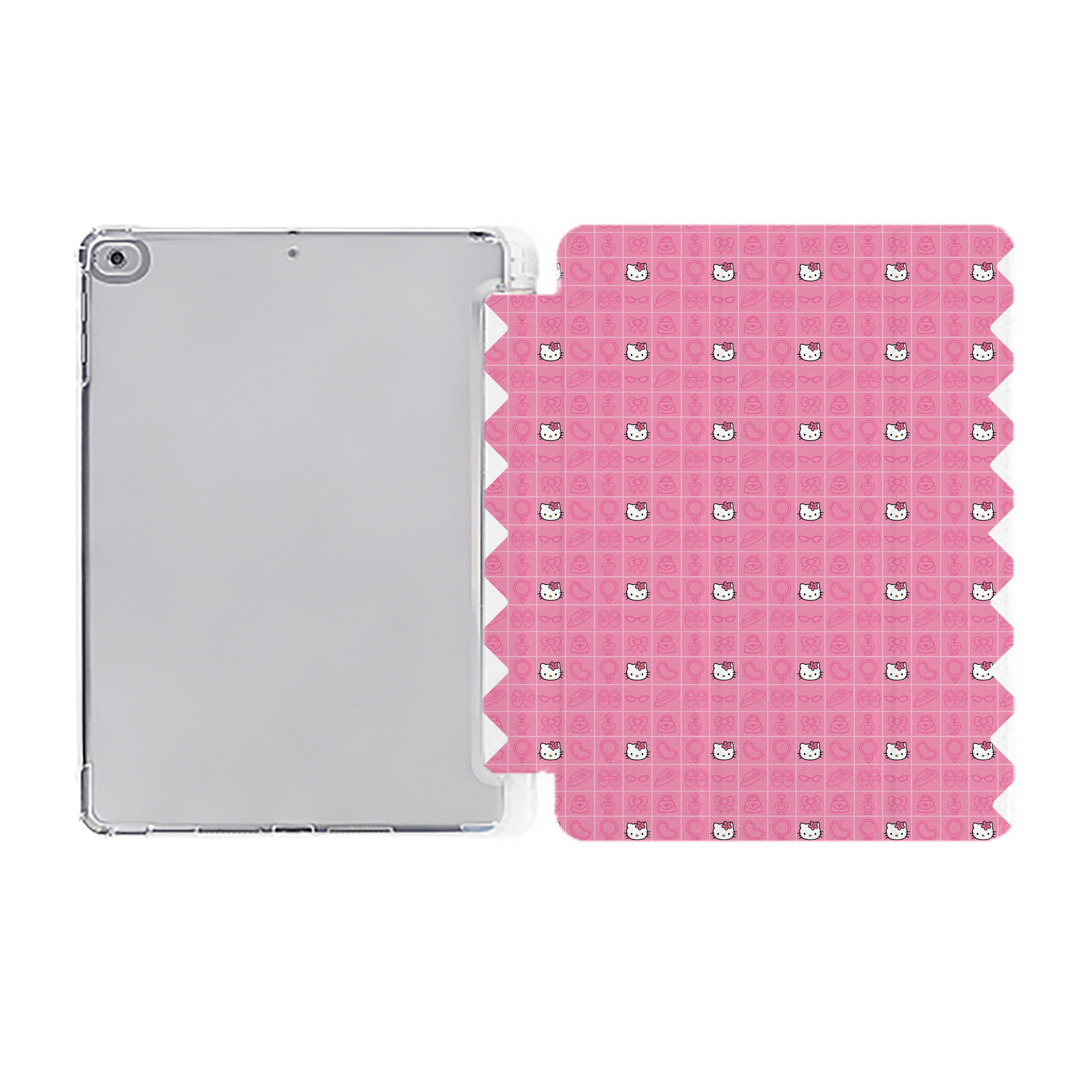 （画像用） Hello Kitty ハローキティ IPad ケース ペン収納付き 三つ折りスタンド PUレザー×シリコン 対応機種9.5/10.5/10.9インチ